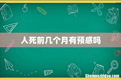 人死前几个月有预感吗