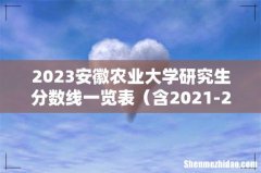 含2021-2022历年复试 2023安徽农业大学研究生分数线一览表