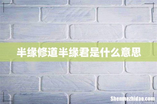 半缘修道半缘君是什么意思