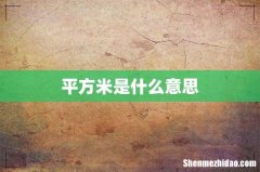 平方米是什么意思
