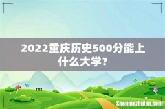 2022重庆历史500分能上什么大学？