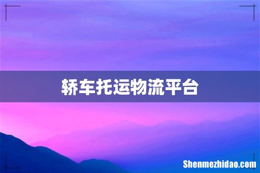 轿车托运物流平台