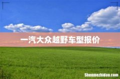 一汽大众越野车型报价