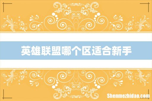 英雄联盟哪个区适合新手