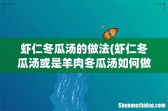虾仁冬瓜汤或是羊肉冬瓜汤如何做. 虾仁冬瓜汤的做法