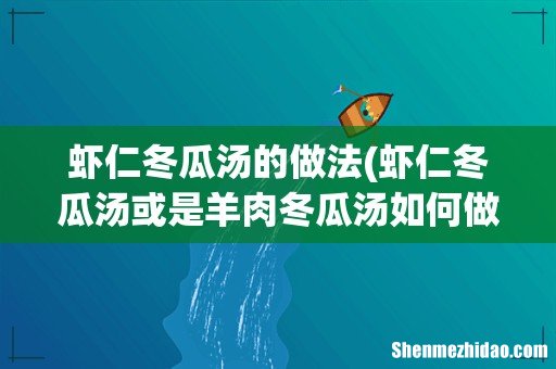 虾仁冬瓜汤或是羊肉冬瓜汤如何做. 虾仁冬瓜汤的做法