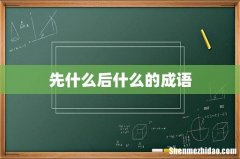 先什么后什么的成语