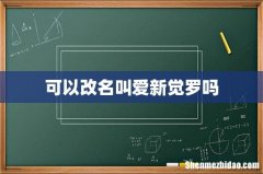 可以改名叫爱新觉罗吗
