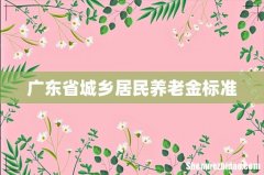 广东省城乡居民养老金标准