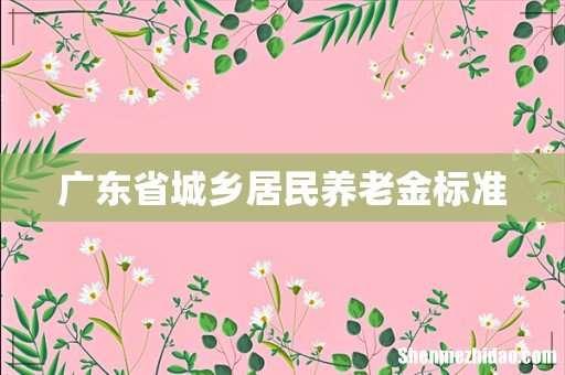 广东省城乡居民养老金标准
