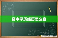 高中学历经历怎么查
