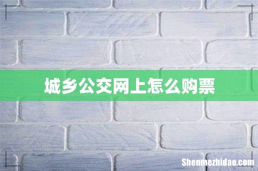 城乡公交网上怎么购票