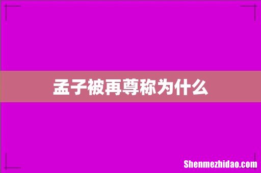 孟子被再尊称为什么
