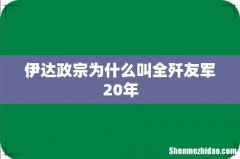 伊达政宗为什么叫全歼友军20年
