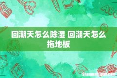 回潮天怎么除湿 回潮天怎么拖地板
