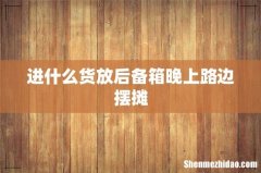 进什么货放后备箱晚上路边摆摊