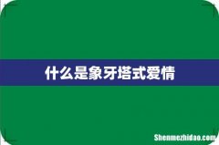 什么是象牙塔式爱情