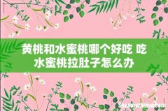 黄桃和水蜜桃哪个好吃 吃水蜜桃拉肚子怎么办