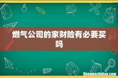 燃气公司的家财险有必要买吗