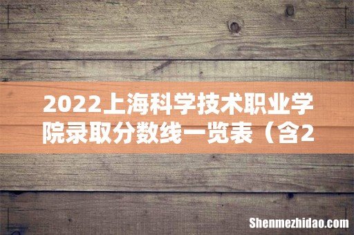 含2020-2021历年 2022上海科学技术职业学院录取分数线一览表