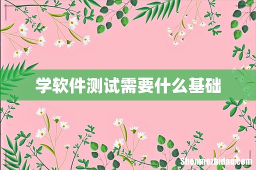 学软件测试需要什么基础