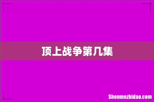 顶上战争第几集
