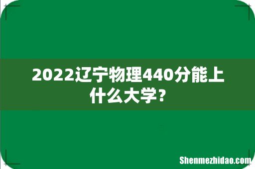 2022辽宁物理440分能上什么大学?