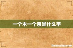 一个木一个京是什么字