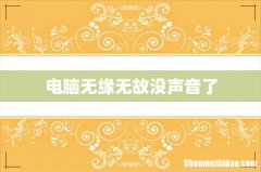 电脑无缘无故没声音了