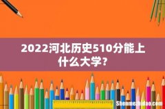 2022河北历史510分能上什么大学？