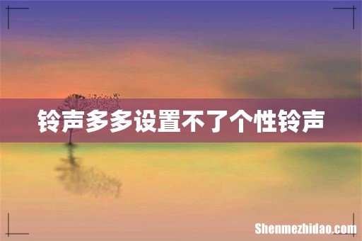 铃声多多设置不了个性铃声