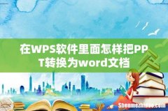 在WPS软件里面怎样把PPT转换为word文档