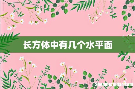 长方体中有几个水平面
