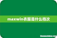 maxwin衣服是什么档次