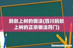 四川蚂蚁上树的正宗做法窍门 蚂蚁上树的做法