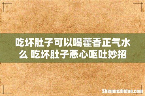 吃坏肚子可以喝藿香正气水么 吃坏肚子恶心呕吐妙招