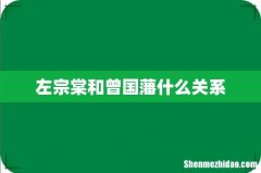 左宗棠和曾国藩什么关系