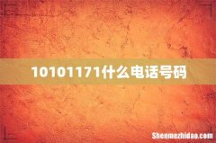 10101171什么电话号码