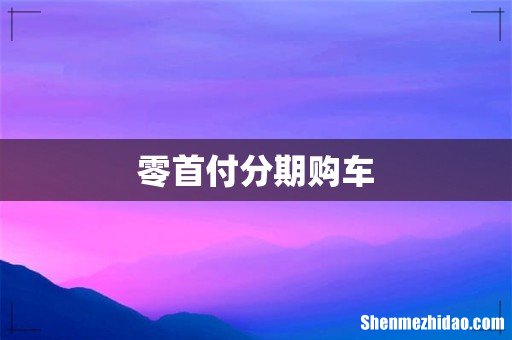 零首付分期购车