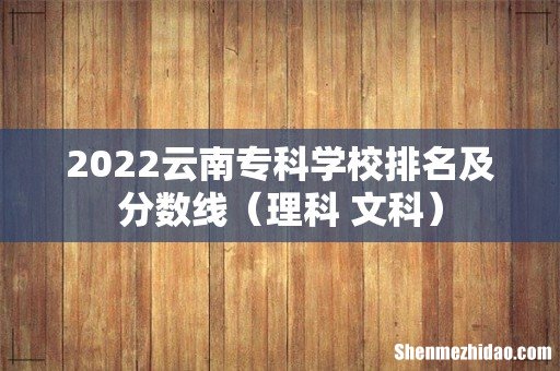 理科+文科 2022云南专科学校排名及分数线