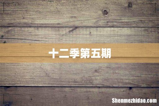 十二季第五期