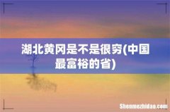 中国最富裕的省 湖北黄冈是不是很穷