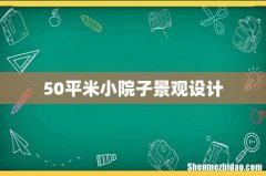 50平米小院子景观设计