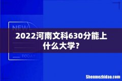 2022河南文科630分能上什么大学？