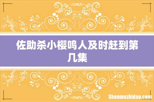 佐助杀小樱鸣人及时赶到第几集