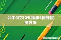 公牛4位20孔插座4根线接线方法