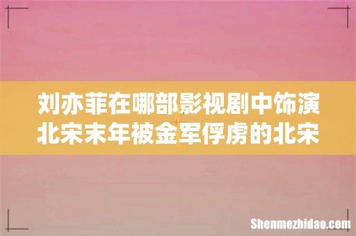 刘亦菲在哪部影视剧中饰演北宋末年被金军俘虏的北宋皇室成员