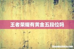 王者荣耀有黄金五段位吗