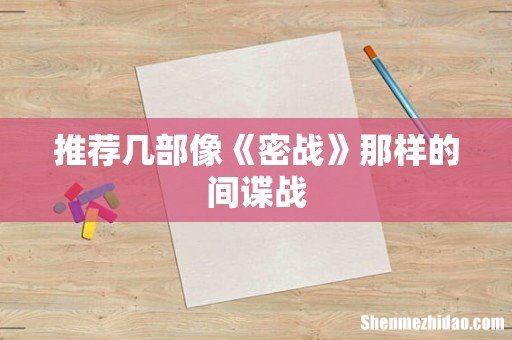 推荐几部像《密战》那样的间谍战