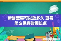 新鲜蓝莓可以放多久 蓝莓怎么保存时间长点
